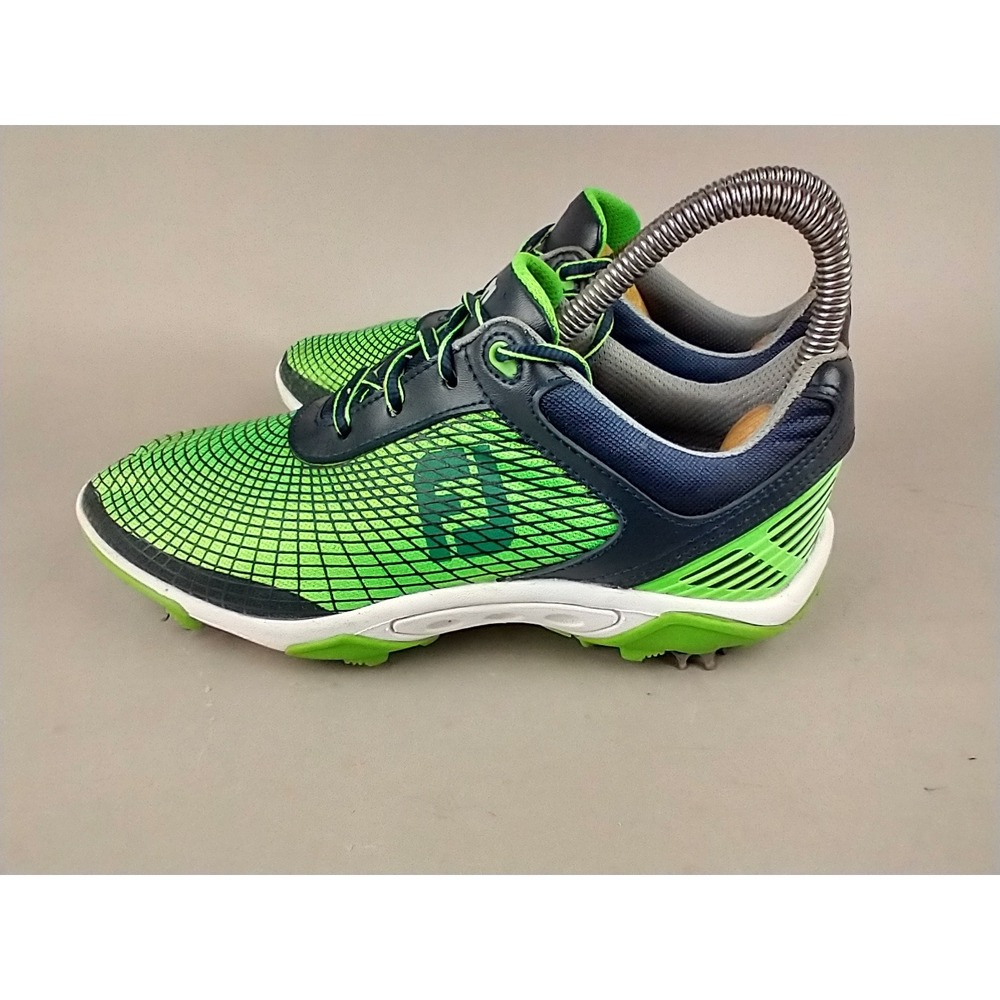 FootJoy Freestyle Golf Shoes Mens 5 Navy‎ Blue Electric Green Cleated 45098 - Picture 3 of 14